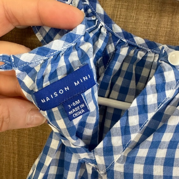 Maison Mini ruffle gingham romper - Picture 3 of 3